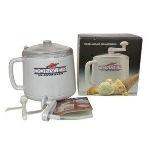 Donvier Premier No Electricity Ice Cream Maker Pint Size Manual Crank Appliance